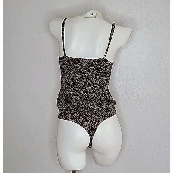 N:Philanthropy Peppermint Leopard Print Crossover Wrap Bodysuit XS Sugar Cheetah - Picture 2 of 11